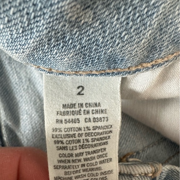American Eagle Distressed Light Blue Denim Shorts - Picture 3 of 4